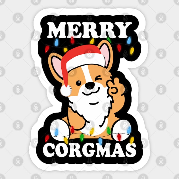 Corgi Christmas Merry Corgmas Dog Sticker by Shaniya Abernathy